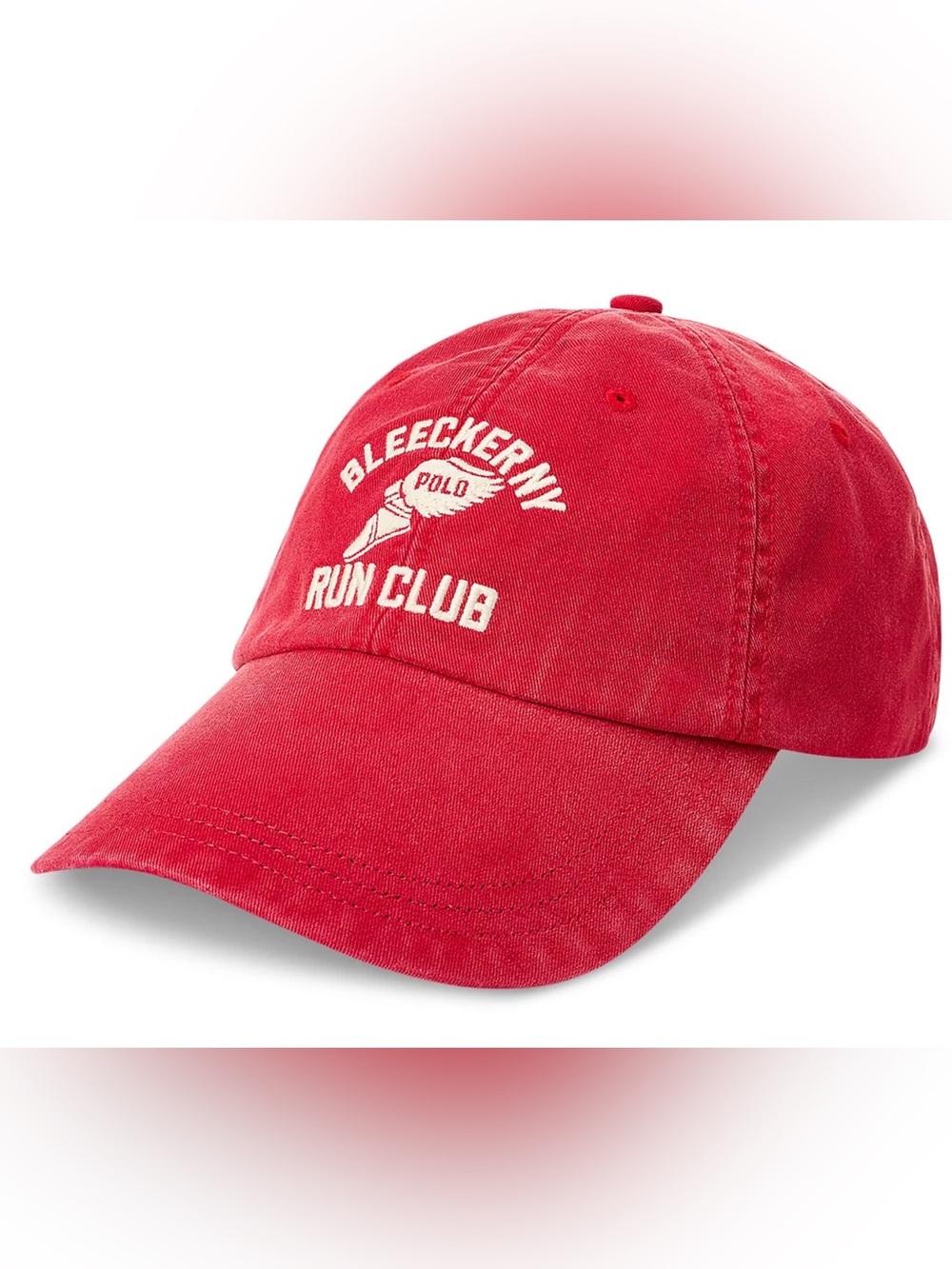 NWT Polo Ralph Lauren Red BLEECKER NY RUN CLUB Winged Foot Baseball Cap Hat